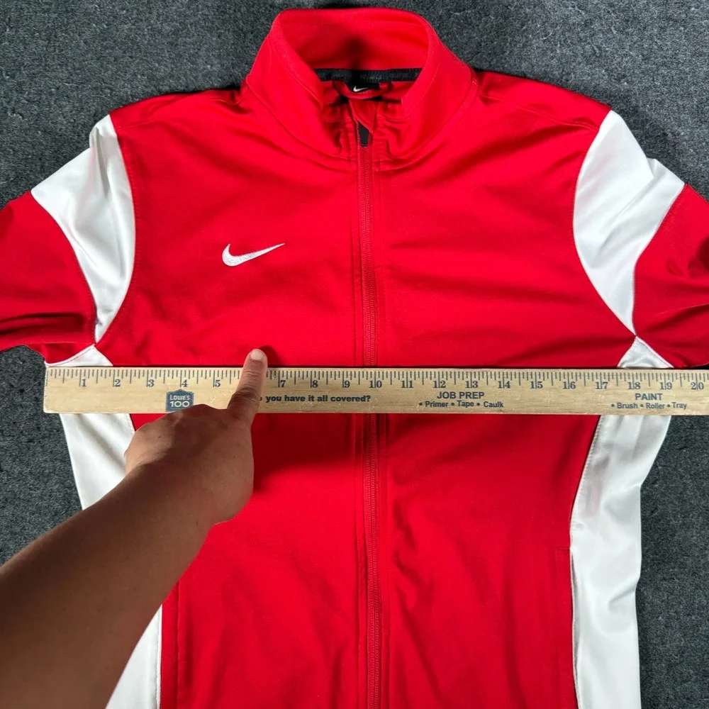 Nike Mens Dri-FIT Soccer Track Jacket Red White Full Zip 616605-657 Size M